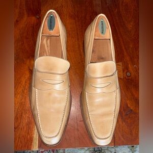 Men's Tan Leather Penny Loafers